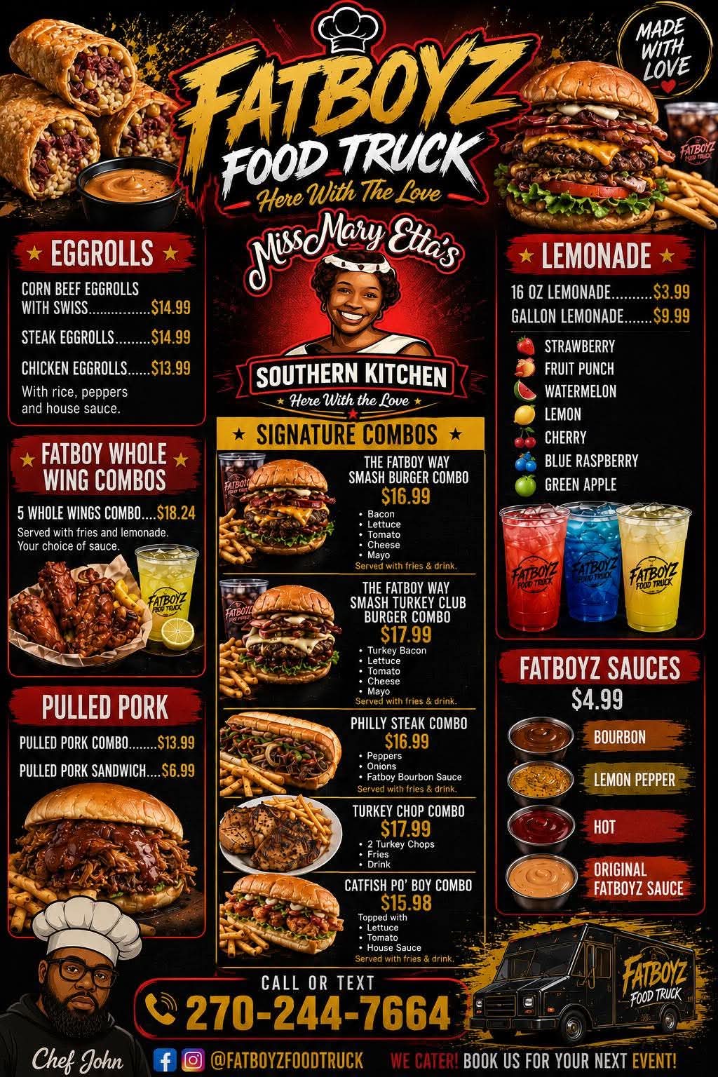 Fatboyz regular menu